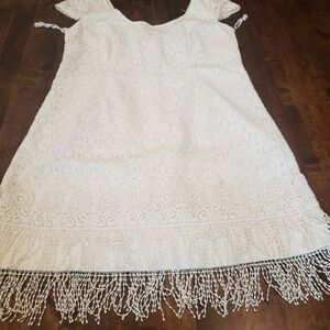 Lilly Pulitzer Nicolette Elegant Resort White Lace Dress with Fringe Bridal 8